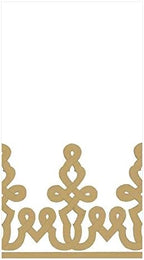Caspari Dessin Passementerie Paper Linen Guest Towel Napkins in Gold - Two Packs of 12