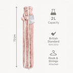 Revitale Extra Long Hot Water Bottle Pom Pom Soft Fur Cover - 72cm / 2L (Rose Pink)
