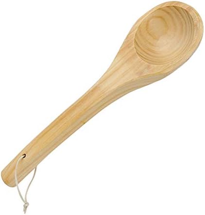 Wooden Sauna Room Spoon, Solid Handmade Spoon Sauna Water Dipper Comfortable Grip Portable for Tea for Families for Serving Tea
