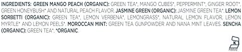Tea Forte Single Steeps Loose Leaf Tea Sampler, Assorted Variety Tea Box, 15 Single Serve Pouches, Green Tea