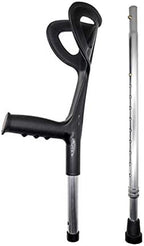 Lightweight Foldable Forearm Crutch, Aluminum Walking Stick,Height Adjustable, Ergonomic Handle with Comfortable Grip 2ZG-02BM (Silver)