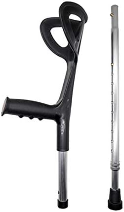 Lightweight Foldable Forearm Crutch, Aluminum Walking Stick,Height Adjustable, Ergonomic Handle with Comfortable Grip 2ZG-02BM (Silver)