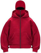 Men Hoodies Casual Double Hoodies Outerwear with Zip Pockets Long Sleeve Sweatshirt Sports Hooded Jacket Coat