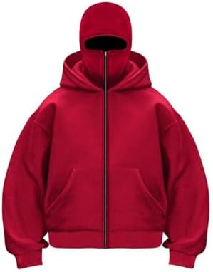 Men Hoodies Casual Double Hoodies Outerwear with Zip Pockets Long Sleeve Sweatshirt Sports Hooded Jacket Coat