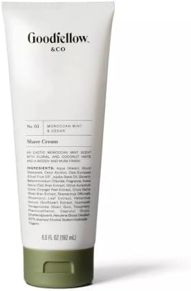 Goodfellow & Co Men’s Shave Cream 6.5 fl oz – Hydrating & Soothing Formula with Organic Olive Oil, Jojoba & Rosemary – Silicone, Sulfate & Paraben Free (Bundle of 2)