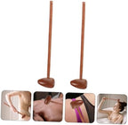 2pcs Wooden Massage Hammer for Full Body Relief Tapping Tool for Back Neck Shoulders Legs and Hips Reusable Health Care Massaging Hammer in Coffee Color Random Color