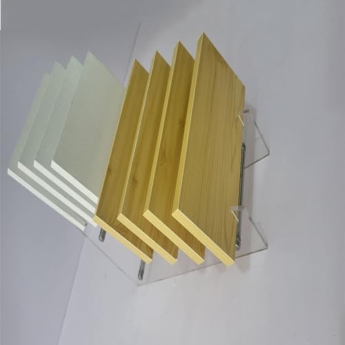 XPLKQXE Floor Tile Display Stand, Clear Acrylic Porcelain Tile Holder Shelf, Easy to Assemble Ceramic Tile Sample Show Rack, Craft Shows Exhibition