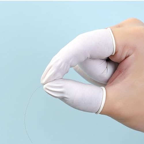 100Pcs Disposable Finger Cots, Rubber Covers Wear Resistant Non Slip Thickening for Electronic Industry Labor Protection