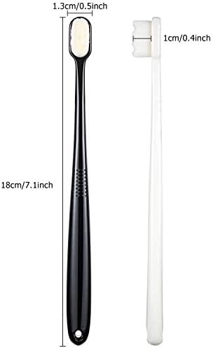 Boao 4 Pcs Soft Bristle Toothbrush Nano Toothbrush Ultra Soft Brush Manual Brush with 20, 000 Bristles for Sensitive Teeth Adult(Pink, Blue, Black, White)