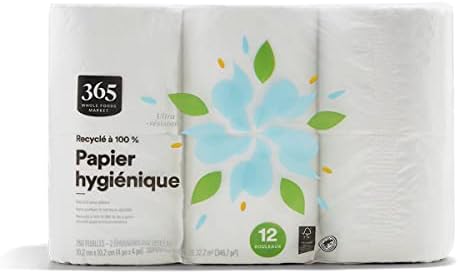 365 by Whole Foods Market, 100% Recycled Bath Tissue, Ultra-Strong, 260 Sheets per Roll, 12 Count