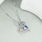 YFN Owl Necklace Sterling Silver I Love You Forever Heart Owl Gifts for Women