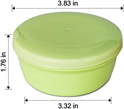 2 Pack Portable Round Soap Dishes, Plastic Soap Container with Lid Leak-Proof Drain Soap Box Holder Soap Container for Home Traveling Outdoor Hiking Camping Gym (Green + Pink)