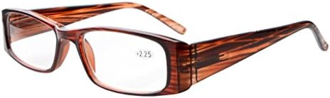 Eyekepper 5-Pack Spring Hinges Rectangular Reading Glasses Readers Brown +4.0