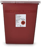 Sharps Container, SharpSafety 1-Piece 17-1/2 H X 15-1/2 W X 11 D Inch 8 Gallon Red Hinged Lid, 8980- - Case of 10