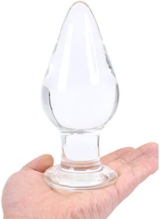 Huge Head Glass Butt Plug Crystal Anal Plug Bum Bomb Plug Trainer Anal Expander Training Sex Toy (XL)