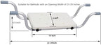 Bath Bench, Heavy Duty Shower Stool Aluminium Adjustable Length Bathroom Seat Suitable for Bathtubs with an Opening Width of 23-29 Inches, Plastic Bathtub Seat for Elderly, Upto 260Ib Weight