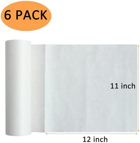 Bamboo Paper Towels Replacement Set of 6 Rolls 120 Sheets Heavy Duty Machine Washable Reusable Paper Towels for Kitchen and Daily Use(11x12”)
