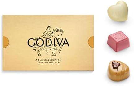 Godiva Gold Assorted Chocolate Gift Box, Belgian Dark and Milk Chocolates with Pralinés, Ganaches & Caramels, Gourmet Gift for Birthdays, Holidays, Kosher, 15 Pc