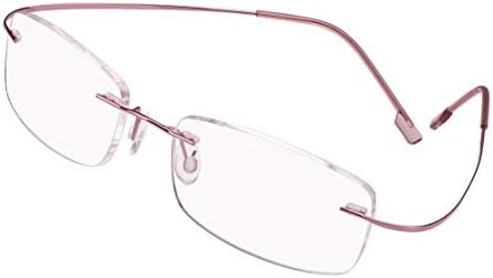 Poxas Memory Titanium Frameless Lightweight Reading Glasses Hingeless Flexibled Frames for Mens Womens