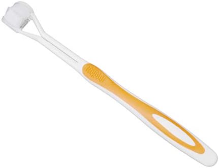 Multicolor Three-Sided Toothbrushes Travel Toothbrushes for Adults and Children(Yellow)