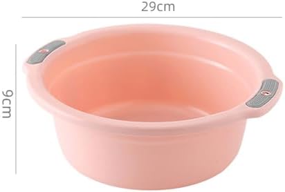 Zerodis Large Capacity Plastic Washing Basin with Double Handles for Face, Baby, Adult, Foot Multipurpose Tub for Home Bathroom (Small‑Peach)