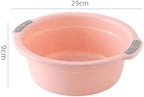 Zerodis Large Capacity Plastic Washing Basin with Double Handles for Face, Baby, Adult, Foot Multipurpose Tub for Home Bathroom (Small‑Peach)