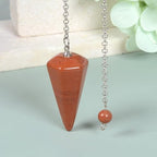 Red Jasper Point Crystal Pendulum Healing Dowsing Energy Balancing Chakra Divination for Meditation 37mm