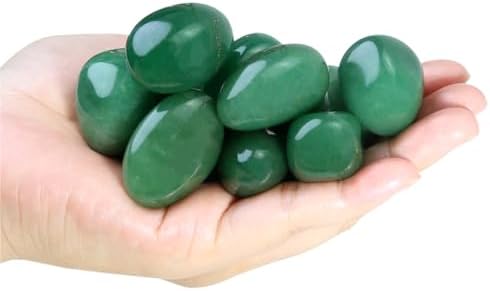 Brazilian Tumbled Polished Natural Green Aventurine Crystals, Crystals and Healing Stones Quartz Bulk for Wicca, Reiki, Healing Energy, Chakra Stones, Witchcraft Supplies(10 Pcs)