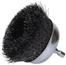 Century Drill & Tool 76221 Coarse Crimped Cup Wire Brush, 2-3/4" – Removes Rust, Paint, Weld Spatter, Cleans Pipes & Fittings, Heat-Treated Steel, Quick-Change Shank
