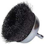Century Drill & Tool 76221 Coarse Crimped Cup Wire Brush, 2-3/4" – Removes Rust, Paint, Weld Spatter, Cleans Pipes & Fittings, Heat-Treated Steel, Quick-Change Shank