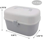 BangQiao Plastic First Aid Storage Box Container Bin with Removable Tray and Portable Handle, Family Emergency Medicine Kit Case Organizer, White&Gray