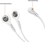 Belifu Shielded Replacement Electrode Wires 2.35mm Tens Replacement Lead Wires Standard Connection Snap 3.5mm Cable for Tens EMS Muscle Stimulator (2 Pack)