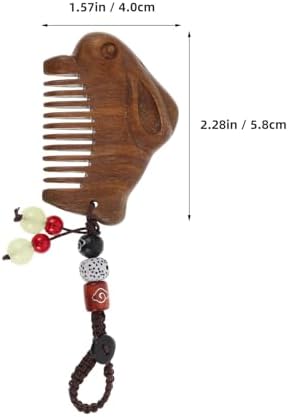 2pcs Sandalwood Wood Carved Comb Set, Anti-static Hair Detangling Scalp Massage Pocket Combs for Travel, Handmade Vintage Wooden Hair and Beard Styling Tools for Men and Women