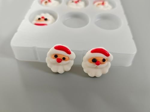 Edible Christmas Themed Sugar 12 pcs Santa Claus cake decorations, cupcake toppers, perfect Icing Cookies decro for Xmas Gingerbread House, Macaron and Cakecicles Decorating
