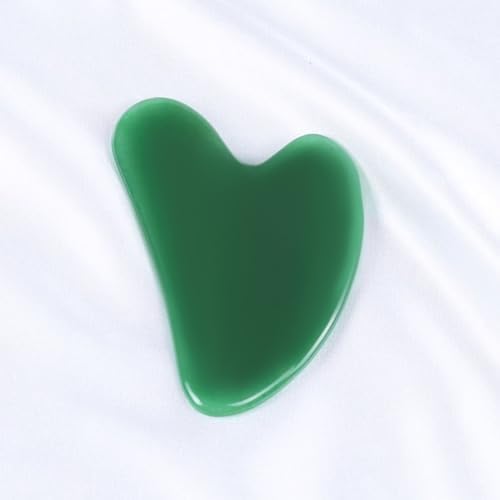 Heart Shape Gua Sha Tool - Resin Scraping Plate for Face, Neck and Full Body Massage Therapy - Lightweight and Portable Skincare Accessory(Green)