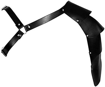 Men's Faux Leather Body Chest Harness Adjustable Shoulder Armors Buckles