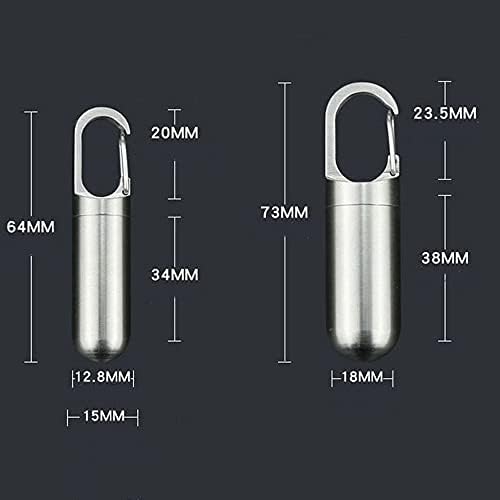 2Pcs Stainless Steel Mini Pill Case Sealed Storage Box, Portable Waterproof Small Pocket Pill Case Capsules Organizer