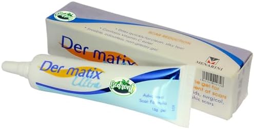 1 Tube (15 Grams) of Der matix Ultra Advanced Scar Formula Advanced Silicone Gel for Cosmetic Improvement of Keloids, Surgical, Burn & Hypertrophic Scars, Made in USA