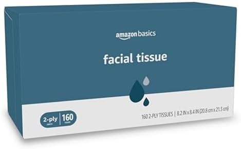 Amazon Basics Facial Tissue, 2-Ply | 1920 Count | 12 Packs of 160