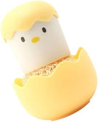 SUNGOOYUE Eggshell Chicken Brush, Cartoon Kitchen Scrubber with Detachable Handle and Fiber Ball Head, for Bowls Pots and Dish Washing (Yellow)