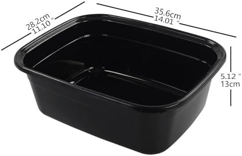 Morcte 12 Quart Rectangle Plastic Wash Pan / Dishpan Basin, Set of 4
