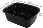Morcte 12 Quart Rectangle Plastic Wash Pan / Dishpan Basin, Set of 4