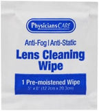 PhysiciansCare Pre-Moistened Anti-Fog, Anti-Static Lens Wipes for Eyeglasses, 1 Pack, (100 Count)