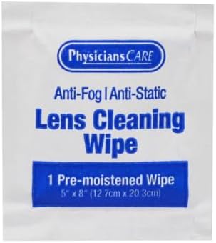 PhysiciansCare Pre-Moistened Anti-Fog, Anti-Static Lens Wipes for Eyeglasses, 1 Pack, (100 Count)