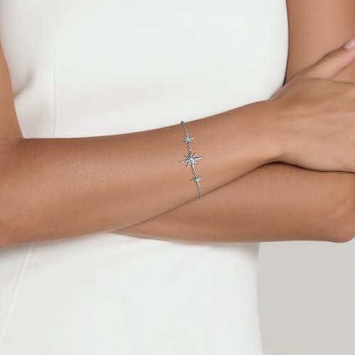 Dainty Gold Silver Flower Star Bow Butterfly Bracelets for Women, Sparkly Adjustable Slider Chain Rhinestone Bracelet Wedding Prom Holiday Fashion Jewelry Gift