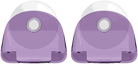 kwmobile 2x Razor Holder with Suction Cup - Self-Adhesive Shaver Wall Mount - Bathroom Organizer for Glass and Tiles - Lavender/Transparent