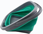 SAMMART 11L (2.9 Gallon) Collapsible Rectangular Handy Bucket (1, Dark Grey/Bluish-Green)
