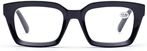 ZUVGEES Retro Style Square Reading Glass Big Eyeglass Frames Large lens 50mm