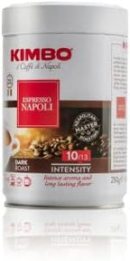 Kimbo Espresso Napoletano - Ground Coffee - Blended and Roasted in Italy - Dark Roast with a Well Balanced and Persistent Napoli Taste - 8.8 oz Can