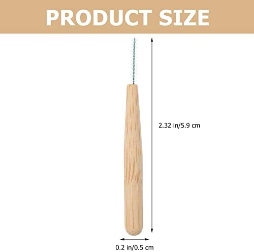 HEALLILY 30pcs Interdental Brushes with Bamboo Handle 1.0mm Between Teeth Toothbrush Oral Hygiene Cleaner Gingival Dental Floss Pick for Personal Health Care